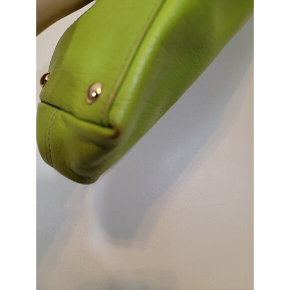 Michael Kors Jet Set Tote Bag Apple Green Leather Snap Closure Shopping Work - Picture 8 of 16